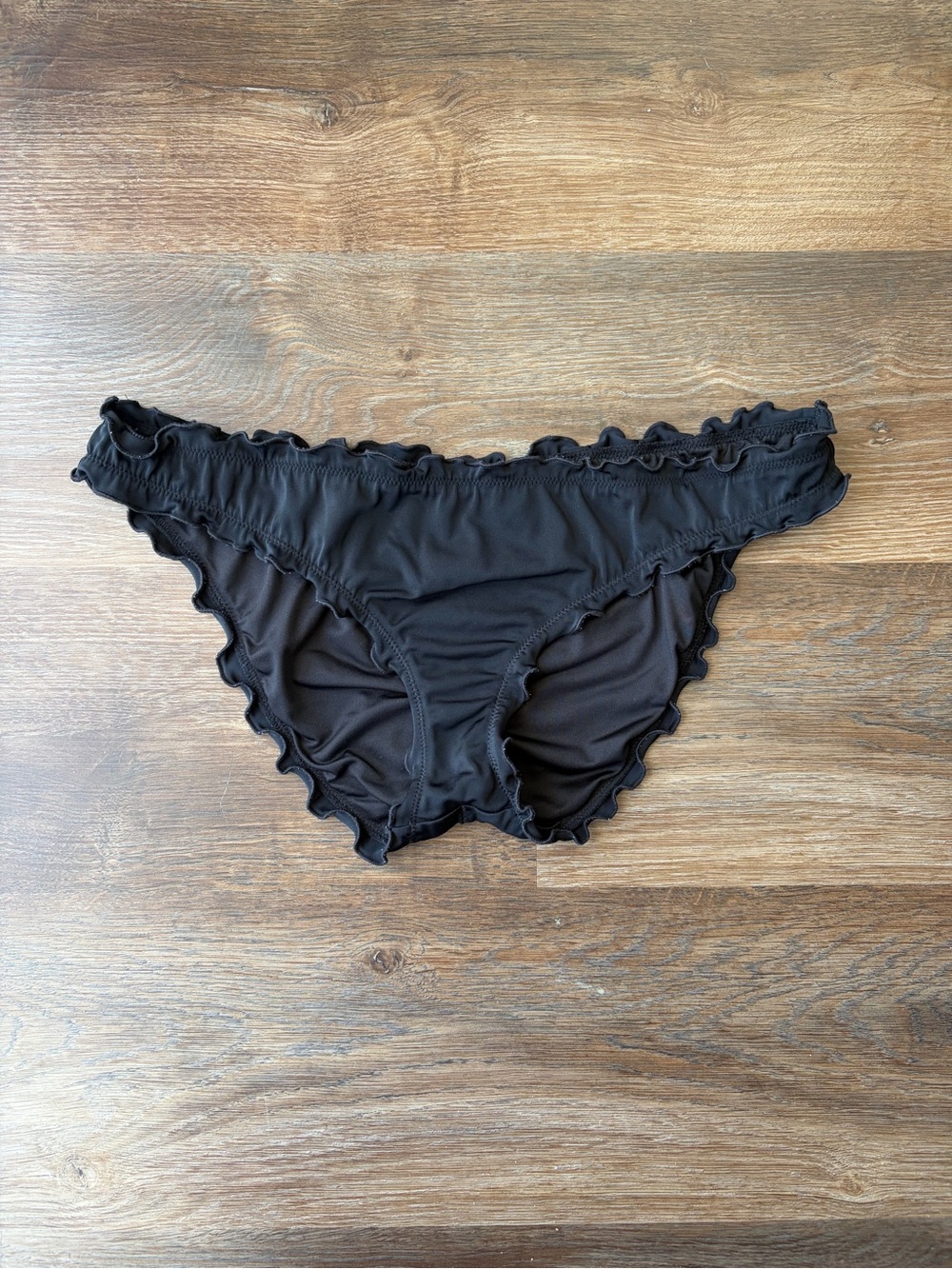 Victorias Secret Black Ruffle Bikini Bottoms